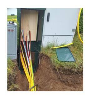 A electrical box with wires and a box with a box and a box with a box and a box with a box and a box with a box and a box with a box and a box with__Description automatically generated