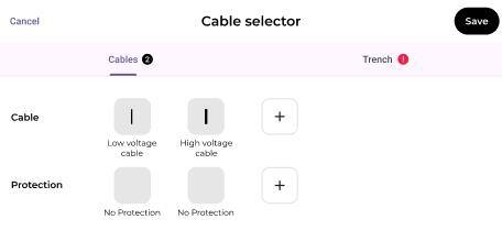 UI Cable menu