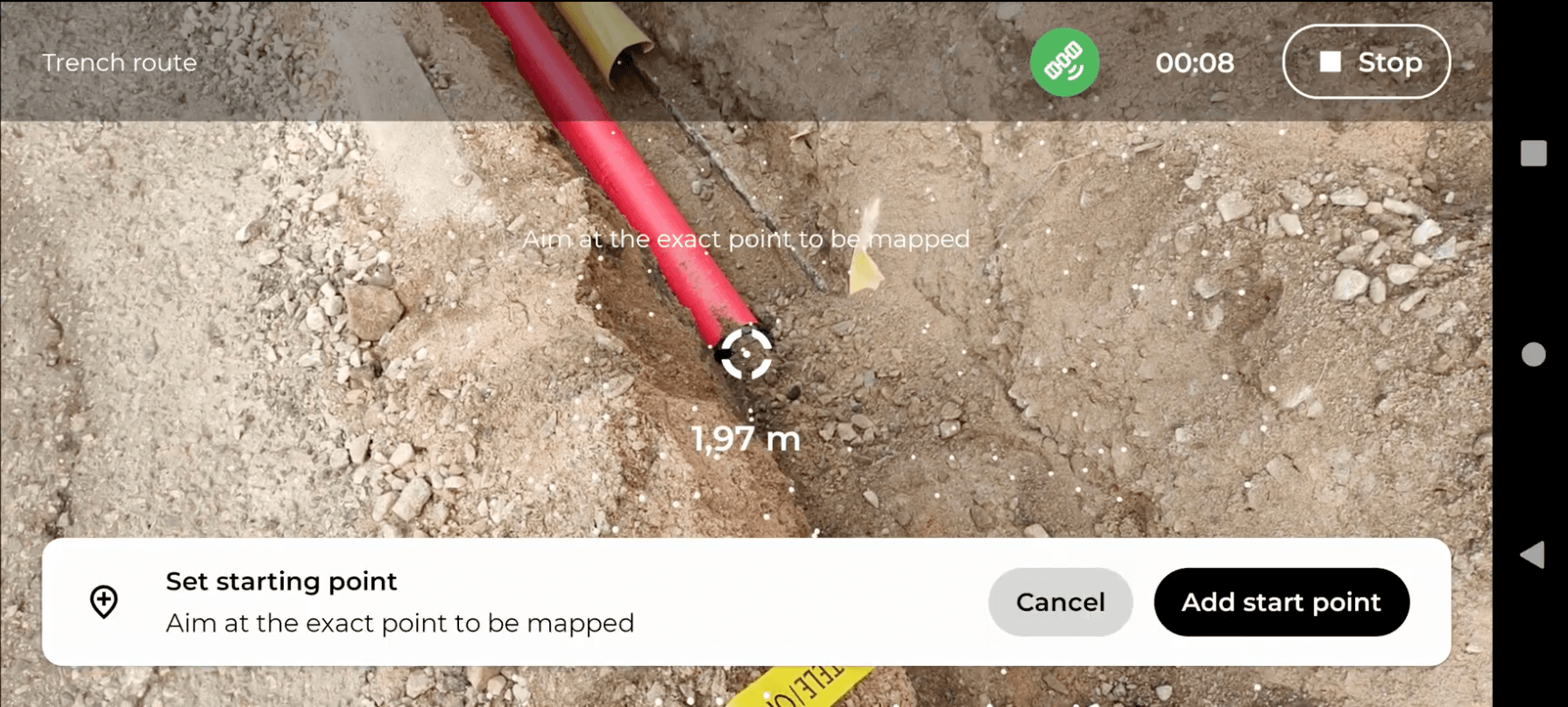 open trench start point